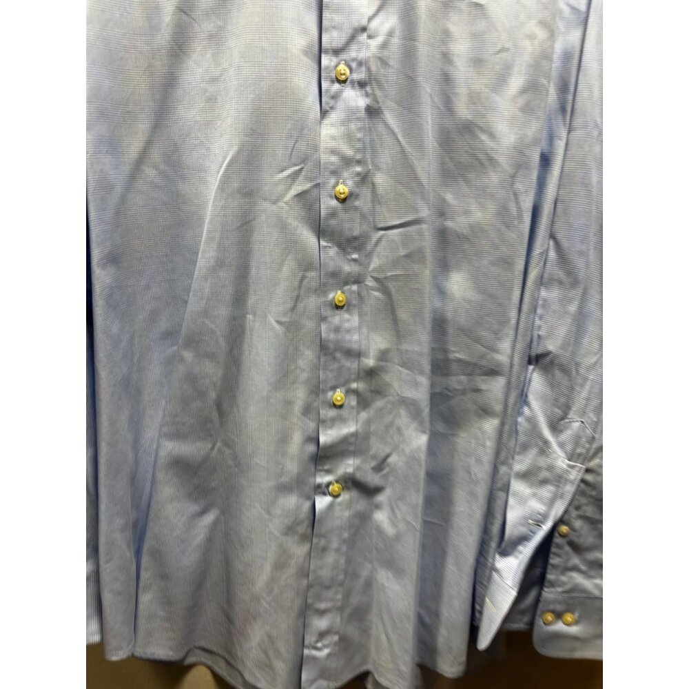 Polo Ralph Lauren Button Up Shirt 17 34/35 Striped Blue Regent Classic Fit Adult